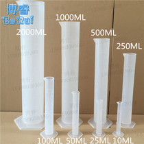 Plastic measuring cylinder hexagonal base convex scale New pp material made of corrosion-resistant 10-2000ml