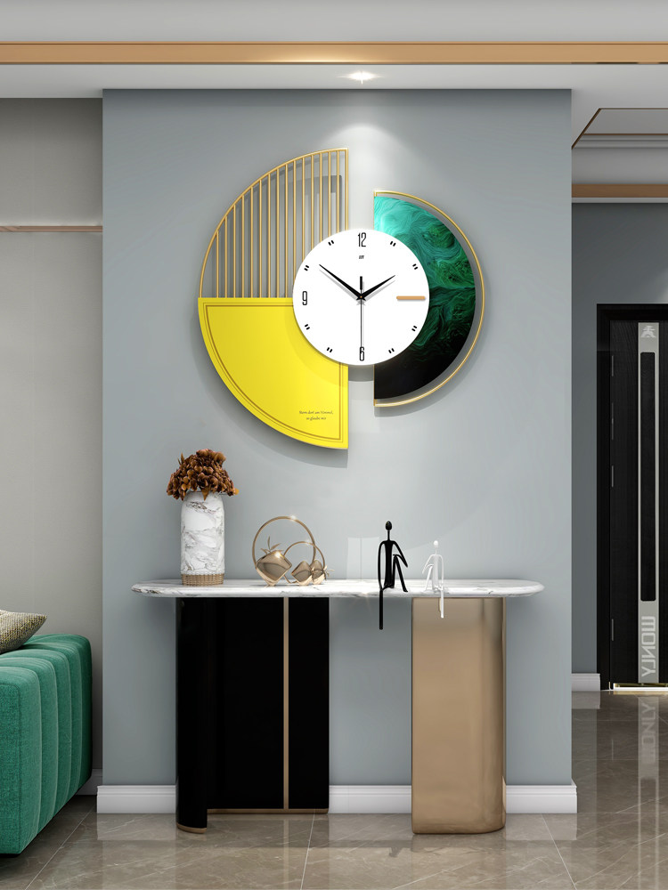 Light luxury decorative painting wall clock Household fashion watch Modern simple creative art atmospheric clock watch living room wall