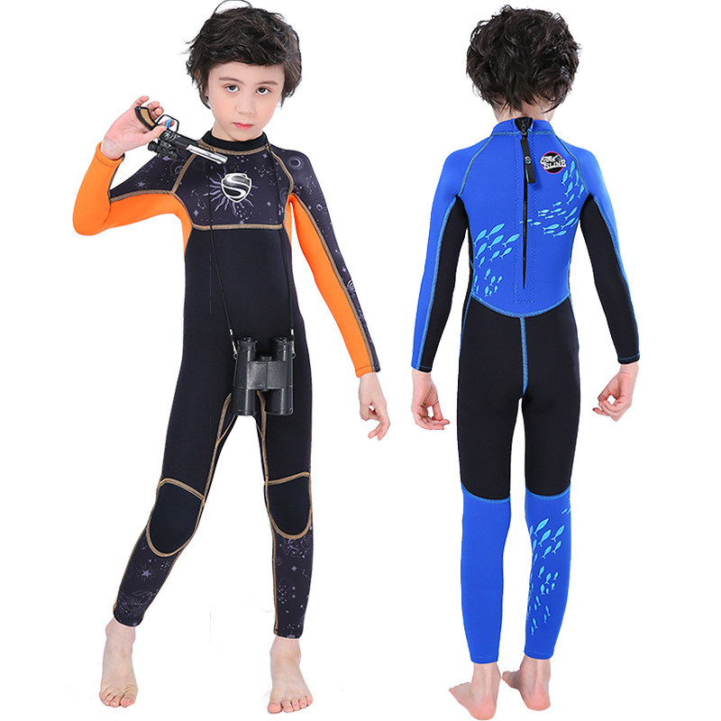 Children 3mm thick swimsuit swimsuit warm swimsuit and warm - proof boys in large - sleeve dry swimsuit