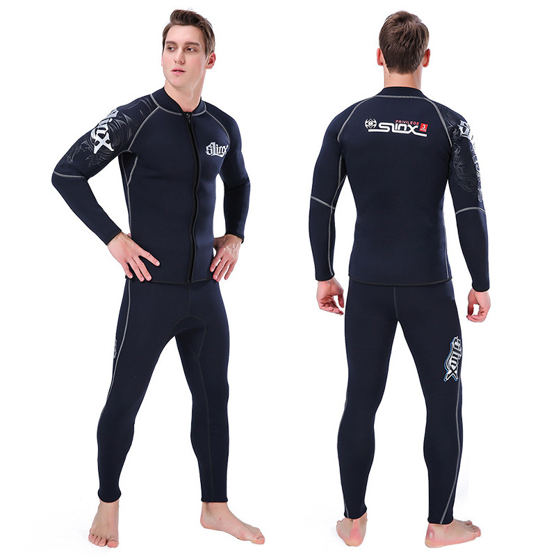 Diving suit male specialized deep dive 3 mm two piece of warm diving suit for men and women to anti - cold large size insulation frogman dive suit