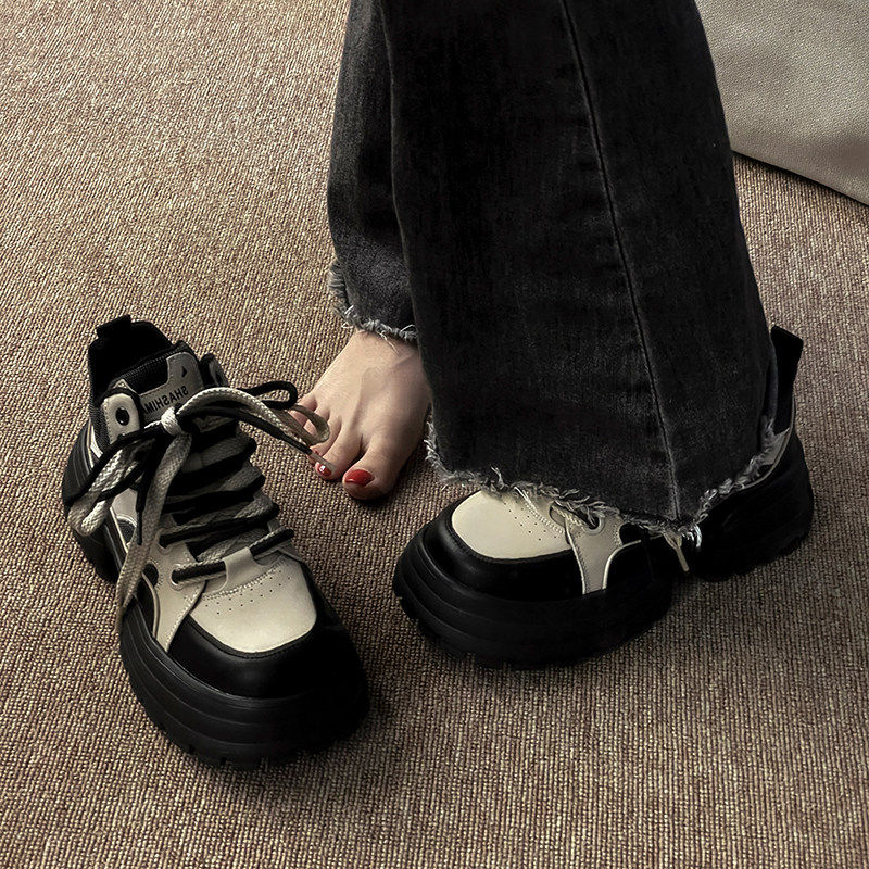 Winter Gush Cotton Shoes Women Sneakers American Thick Bottom Shoes 2023 Popcorn Rice Cake High Help Shoes Casual Old Daddy Shoes-Taobao