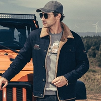 Xe jeep nam 2018 mùa đông áo khoác ngắn nam cộng với áo nhung du lịch khó khăn áo bomber