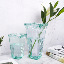 Spanish imported handmade vase large European transparent glass living room table decoration hydroponic flower arrangement