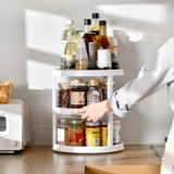 Многофункциональная вращающаяся стойка для хранения многослойная кухонная приправа стойка для хранения ванной комнаты приправы приправо