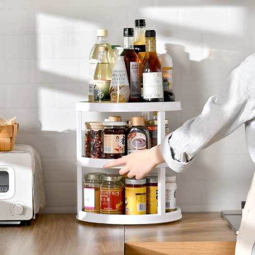 Многофункциональная вращающаяся стойка для хранения многослойная кухонная приправа стойка для хранения ванной комнаты приправы приправо