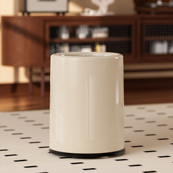 Trash bin with wheels For Home living room 2025 New arrival Hit Style pulley large capacity kitchen bedroom toilet cream