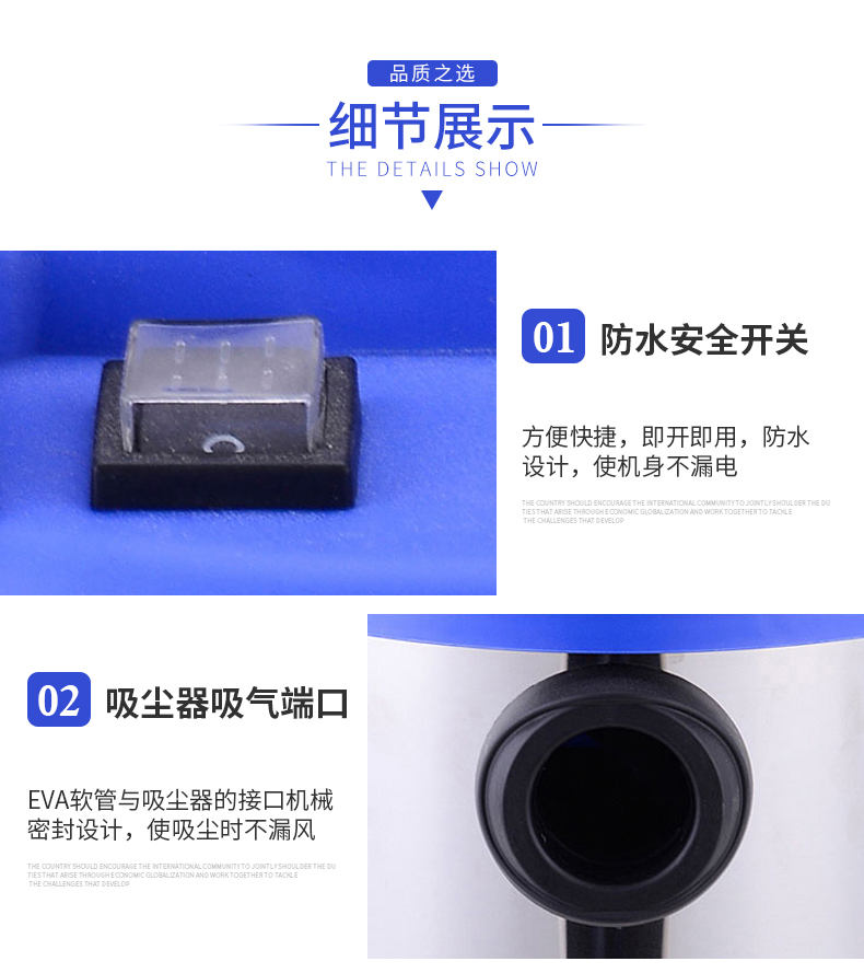 máy lau nhà thông minh Máy hút bụi công nghiệp 60L bền bỉ máy giặt khách sạn gia đình công viên rửa xe công suất cao yên tĩnh khô và ướt sử dụng kép chân không lớn - Máy hút bụi