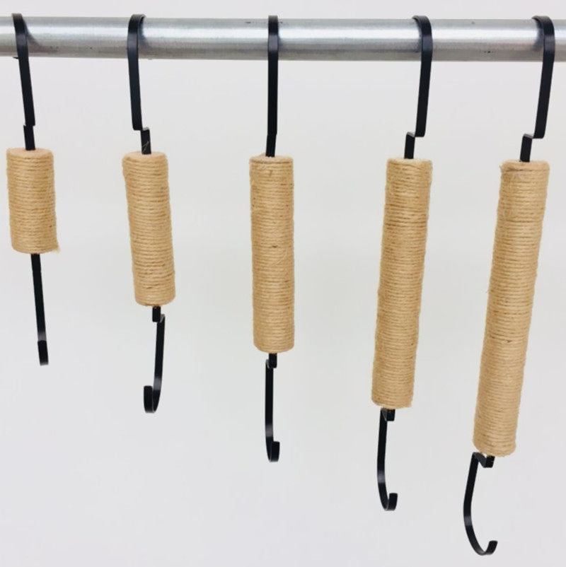 Hemp Rope Clothes Hanger Wood Clothing Shop Window Upper Wall Display Rack Hanging Wall-mounted Retro-Point Hanging Hook