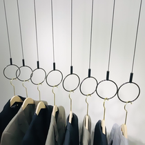 Clothes hook clothing chain clothing hanging chain womens clothing window decoration clothes hanger display rack hanger black ring