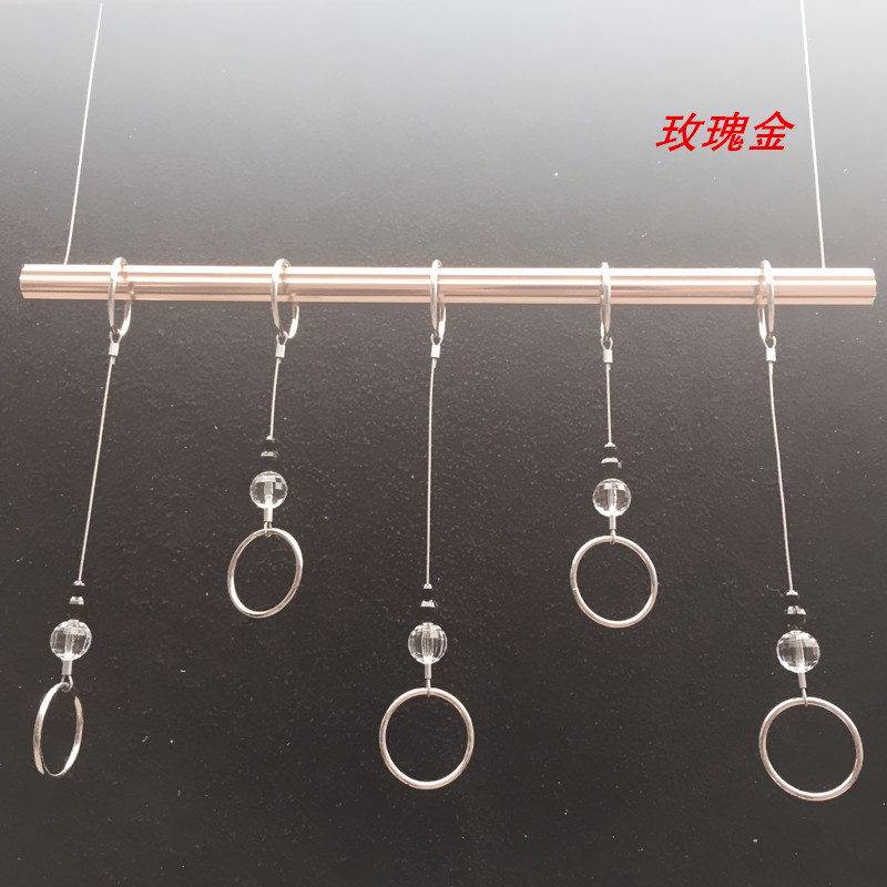 Clothing store display rack Clothes rack rod wall suspension hanging wire hanging hanger hanger hanger hook crystal ring