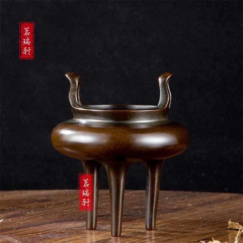 最上級極美古銅香炉 質感 細工 実感在銘竹の節銅香炉