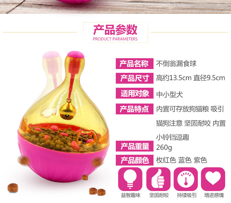 Chó rò rỉ thực phẩm bóng chó giáo dục đồ chơi tumbler tải chó thức ăn nhỏ Teddy thông minh mèo cưng lớn chó thức ăn chậm bát bóng đồ chơi cho mèo