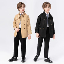 Boys windbreaker jacket childrens coat spring and autumn 2023 new casual mid-length British style baby windproof coat