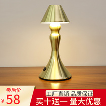 Brief Glowing Bar Table Lamp Charge Touch Small Night Light Outdoor Open Air Restaurant Mobile Table Light Custom Logo