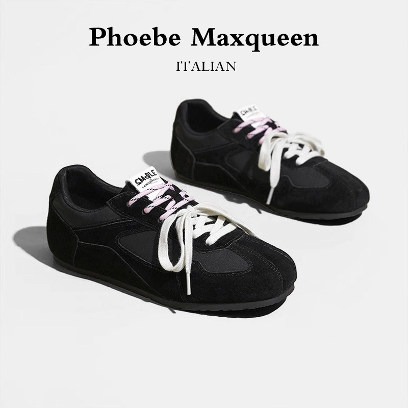 Italian Maxqueen2026 Autumn and Winter New Retro Flat Genuine Leather Training Shoes for Women, Breathable Casual Forrest Gump Shoes