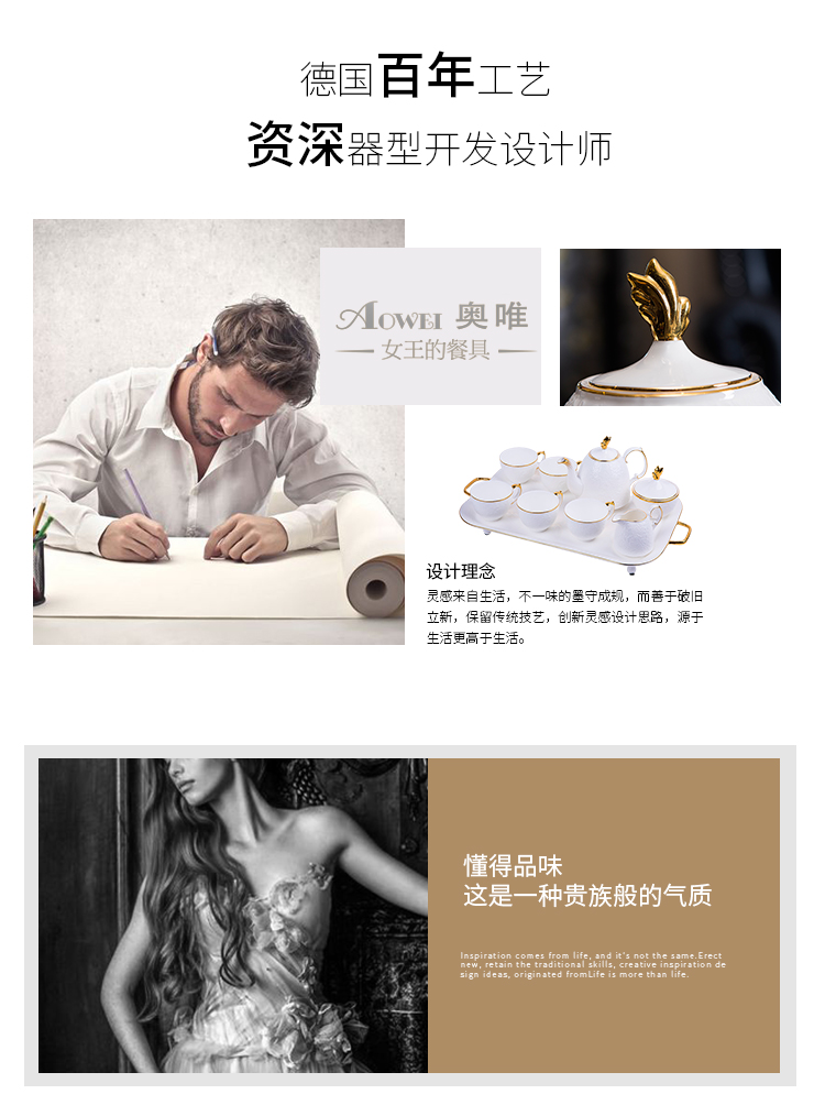 The coffee cup only European household ipads China tea tea tea set with tray cups suit small key-2 luxury