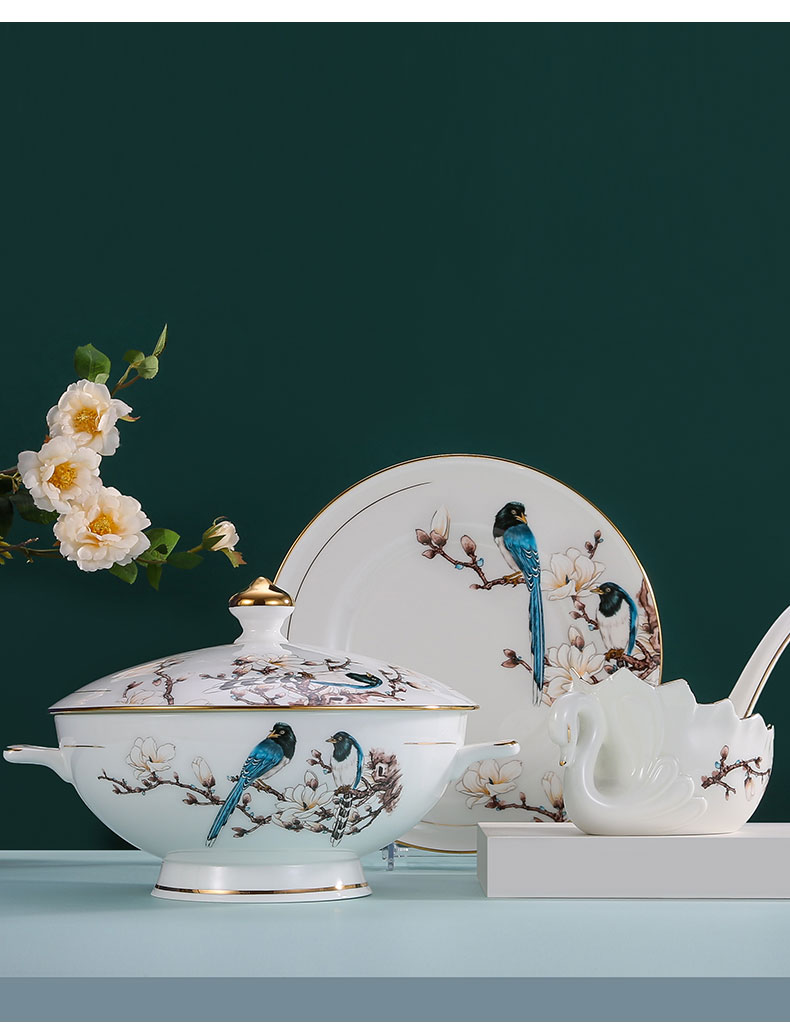New head jingdezhen 56 ipads China tableware suit housewarming wedding gift chopsticks as ceramic Chinese dishes