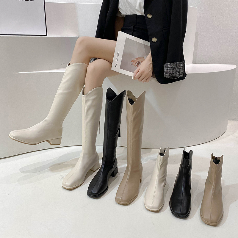 2026 Autumn/Winter New Martin Boots for Women, Square Toe, Mid-Heel, Chunky Heel, Short Boots, Versatile, Back Zipper, Elastic Slim Long Boots 2026 Autumn/Winter New Martin Boots for Women, Square Toe, Mid-Heel, Chunky Heel, Short Boots, Versatile, Back Zipper, Elastic Slim Long Boots