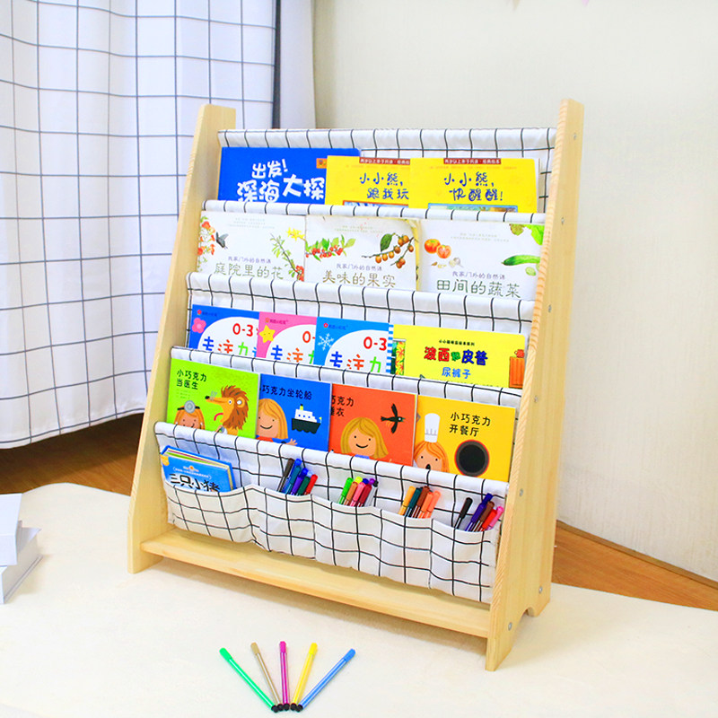 Baby Bookshelf Children Bookcase Kindergarten Book Racks Toddler Home Simple Plotter Book shelf Cartoon Book containing shelf