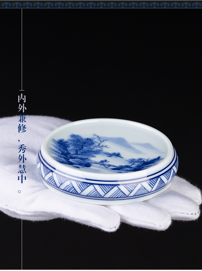About Nine katyn all hand antique blue cover buy ceramic kung fu tea tea spare parts it cover cup mat