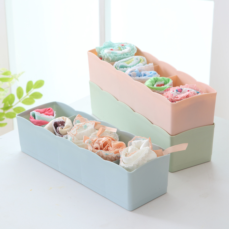 Division Lingerie Containing Box Plastic Five-G Socks Underwear Finishing Box Table Top Drawer Containing Box Storage Box Four