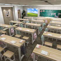 Single double-decker desk Tutoring class desk and chair Training table Primary and secondary school students desk and chair factory direct school classroom table