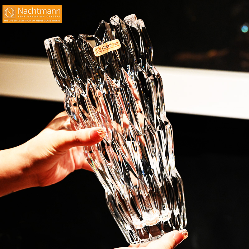 German Imported Crystal Glass, Light Luxury and High-End Feel, Flower Arrangement, Table Top Decoration, Water Culture, Large and Small Vases