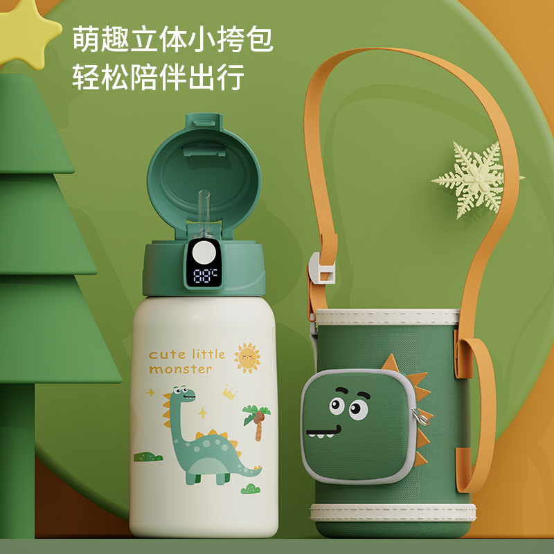 Children's thermos cup girls with straw boys cup primary school special water cup 316 stainless steel kettle