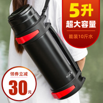 Large capacity thermal insulation kettle men insulation pot stainless steel outdoor car travel portable thermos cup 5000 liters