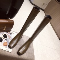 Korean version of thin boots 2021 new Martin boots motorcycle boots square head boots knight boots flat shoes womens shoes tide