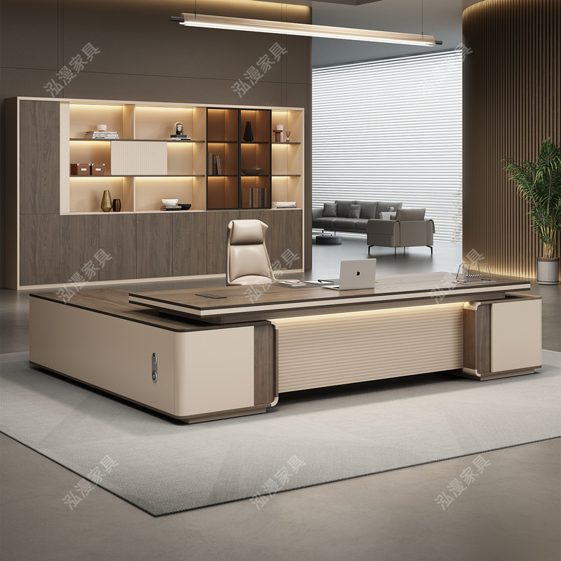 Light Luxury Executive Desk, Modern High-End Ceo Office Desk and Chair Set, Manager's Office Desk Light Luxury Executive Desk, Modern High-End Ceo Office Desk and Chair Set, Manager's Office Desk