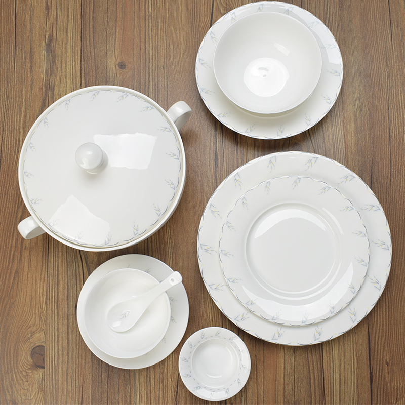 ThunderAustralia REON Qingqing Riverside Grass High-end Chinese Cutlery Set Group Dish Suit Home Delivery Ceramics