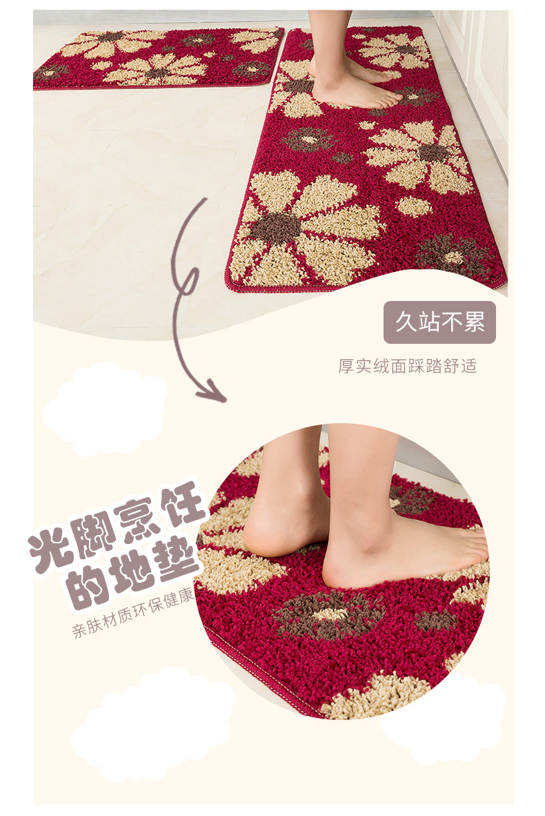 Dài bếp thảm thảm dầu cửa tấm thảm chùi chân cửa nhà mat thảm thấm chống trượt phòng ngủ tùy chỉnh - Thảm sàn tấm lót sàn nhà tắm