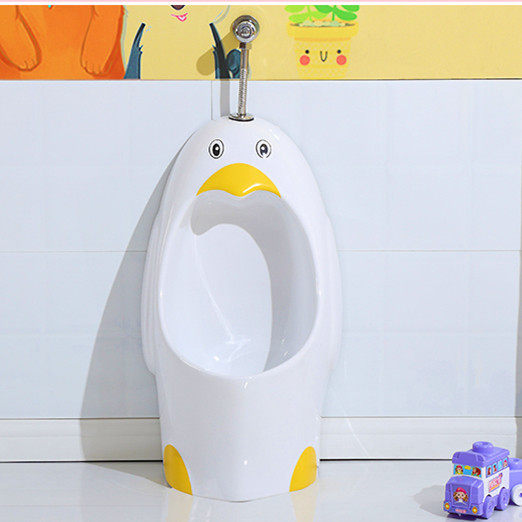 Hua Mena Kindergarten ColorEd Children's Penguin Urinal Bucket Ceramic Hanging Floor Standing Wall Row Wall Urinal