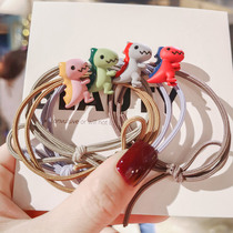 Korean cute little dinosaur head rope female bracelet dual use simple childrens hair rope does not hurt hair Hairband headgear rubber band