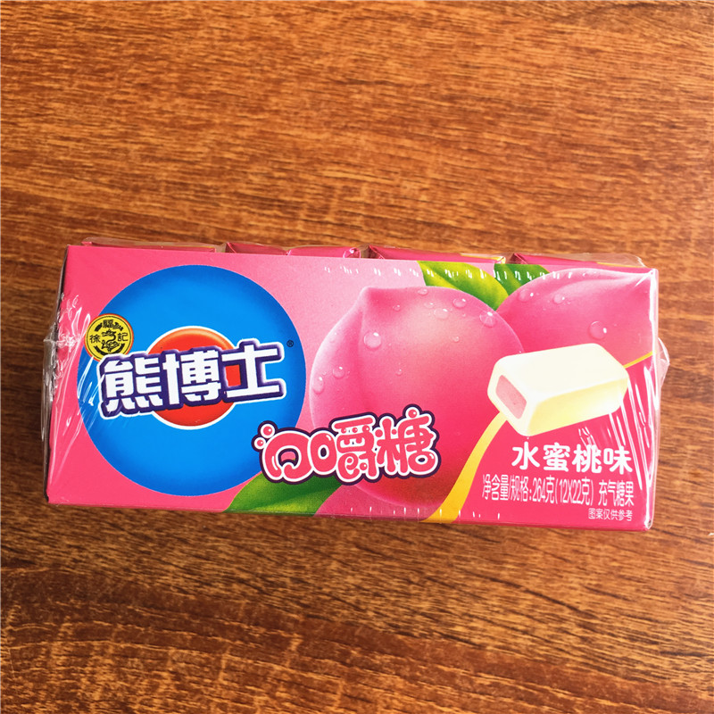 Dr Hsu Fu Kee Bear chewable candy Children's candy Fruit fudge Peach flavor Cola flavor snack 22g*12 pieces