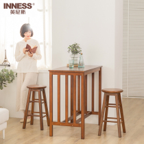 Innis solid wood bar table Household simple family living room partition Kitchenette balcony Nordic high-legged table