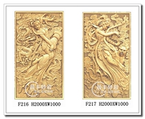 Sandstone relief glass fiber reinforced plastic imitation copper three-dimensional sculpture garden outdoor decoration relief mural classical figure F217