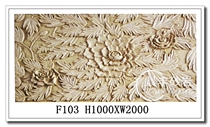 Sandstone relief glass fiber reinforced plastic imitation copper three-dimensional sculpture garden outdoor decoration relief mural Chinese peony F103