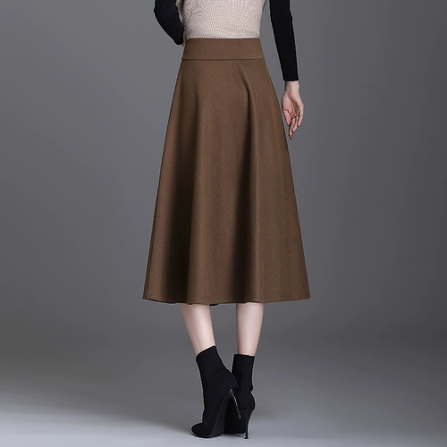 Цветная шерстяная зимняя юбка, коллекция 2023, А-силуэт, увеличенная толщина