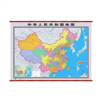 (Hardcover imitation mahogany) 2019 new version of China map wall map width 1 2 meters high 0 9 meters anti-mahogany boutique wall map open without splicing office business classroom study height