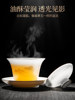 Ice Jade Tea Set for Home Use, Light Luxury High-End Gaiwan Ceramic Kung Fu Tea Cups for Brewing Tea, New Year Gift