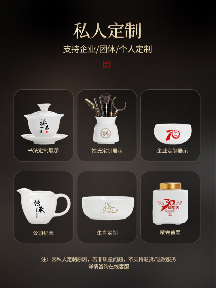 New Dehua White Jade Porcelain Kung Fu Tea Set for Home Use, Light Luxury High-End Side-Handle Teapot, Teacups, and Tea Tray