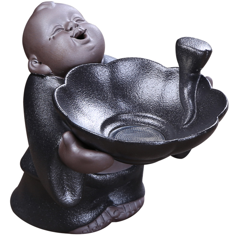 Auspicious industry kung fu tea tea accessories, black pottery purple sand tea filters filter) tea filter