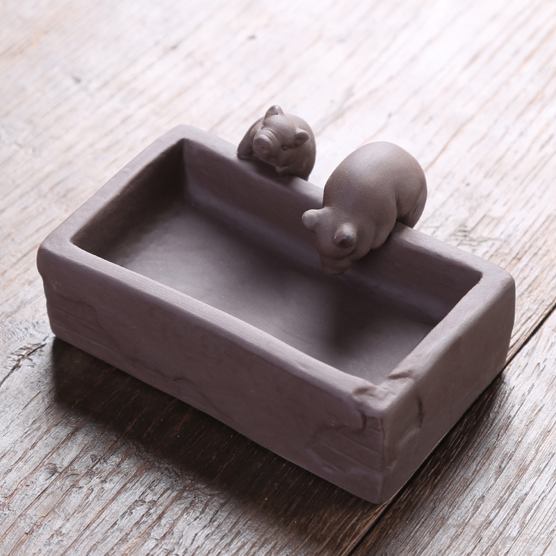 Auspicious ceramics industry office ashtray large creative move is the sitting room tea accessories purple sand tea pet furnishing articles