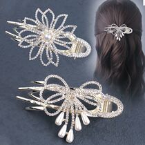 Head hairclip headdress Pearl catch hairclip female back of the head hairpin grab clip large Korea summer Net Red Shark clip