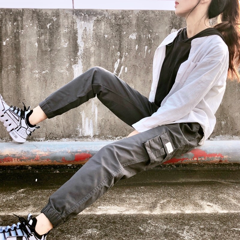 Women's Loose Cargo Pants 2025 Spring and Autumn New Style Slimming High-Waisted Pure Cotton Hip-Hop Style Autumn and Winter Trendy Brand Jogger Casual Pants