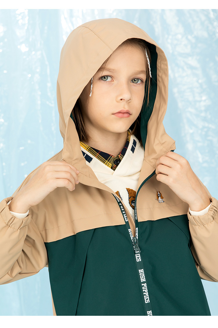 Hush Puppies 暇步士 男童拼接连帽外套 图13