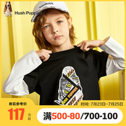 chàng trai trẻ em pup T-shirt dài tay rơi từ trên hấp áo len trùm đầu 2020 trẻ em mới.