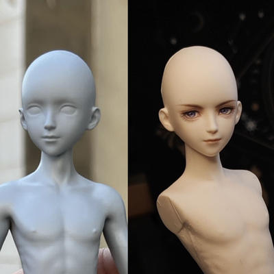 Super light clay, clay male, large-scale proportional dough sculpture, soft clay, stone sculpture, clay, young boy, anime sculpture face model